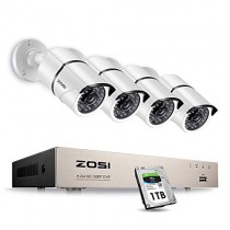 ZOSI 8CH 1080P Home Security Camera System Outdoor with 1TB Hard Drive, H.265+ 8 Channel 1080P Wired DVR with 4pcs 1080P HD IP67 Weatherproof CCTV Cameras with 120ft Night Vision,Easy Remote Access