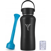 DYLN Insulated Water Bottle | Creates Premium Alkaline Water On-The-Go | Keeps Cold for 24 Hours | Vacuum Insulated Stainless Steel | Wide Mouth Cap | Black, 40 oz (1.2 L)