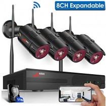 【8CH Expandable】Security Camera System Wireless,ANRAN Outdoor 8 Channel 1080P Home Video Wifi NVR Kit with 1TB HDD,4pcs 1080P Indoor Outdoor Surveillance IP Cameras,Easy Remote View,Plug Play,Free APP