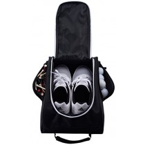 Athletico Golf Shoe Bag - Zippered Shoe Carrier Bags with Ventilation & Outside Pocket for Socks, Tees, etc. Perfect Storage (Black)