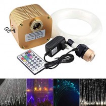 Huaxi 16W Twinkle RGBW Fiber Optic Sensory Lights kit for Sensory den Waterfall Curtain Light with Flash Point Fiber Optical Cables 300pcs0.04in/1.0mm9.8ft/3m
