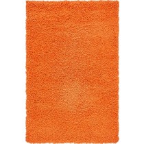Unique Loom Solo Solid Shag Collection Modern Plush Orange Area Rug (3' 3 x 5' 3)