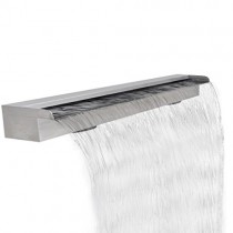 Festnight Pool Fountain Stainless Steel Waterfall Garden Outdoor Pool Fountain (47.2" x 4.5" x 3.1")