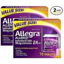 Allegra Adult 24 Hour Allergy Tablets, 180Mg, .2Pack (45 Count Each ) Zmbm2He
