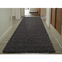 Cozy Shag Collection Charcoal Gray
 Solid Shag Rug (2'0"X4'11") Contemporary Living and Bedroom Soft Shaggy Runner Rug