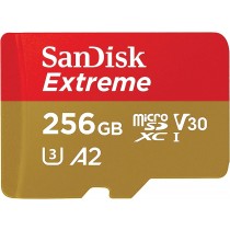 SanDisk 256GB Extreme microSDXC UHS-I Memory Card with Adapter - Up to 190MB/s, C10, U3, V30, 4K, 5K, A2, Micro SD Card - SDSQXAV-256G-GN6MA