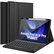 Nanhent Keyboard Case for Xiaomi Pad 6 / Pad 6 Pro 11 Inch 2023 Tablet, Slim PU Stand Cover with Magnetically Detachable Wireless Bluetooth Keyboard (Xiaomi Pad 6/6 Pro 11)