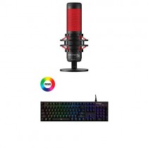 HyperX QuadCast - USB Condenser Gaming Microphone and HyperX Alloy FPS RGB - Mechanical Gaming Keyboard