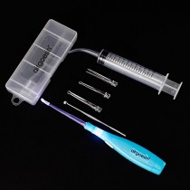AirgoesinTM Upgraded Tonsil Stone Remover Tool or Earwax Removal, Blue, 4 Tips, Tonsillolith Pick Case + 1 Irrigator Fresh Breath Oral Rinse