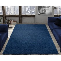 Ottomanson SHG2866-3X5 Cozy Color Solid Shag Contemporary Living and Bedroom Soft Shaggy Kids Area Rug, 3'3" x 4'7", Navy