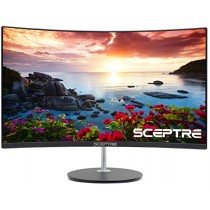 Sceptre 27" Curved 75Hz LED Monitor HDMI VGA Build-in Speakers, Edge-Less Metal Black 2019 (C275W-1920RN)
