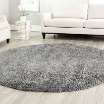 Safavieh California Premium Shag Collection SG151-8484 Dark Grey Round Area Rug (8'6" Diameter)