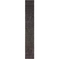 Unique Loom Solo Solid Shag Collection Modern Plush Graphite Gray Runner Rug (2' 6 x 16' 5)