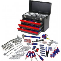 WORKPRO 408-Piece Mechanics Tool Set with 3-Drawer Heavy Duty Metal Box