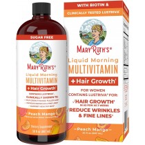 MaryRuth's Liquid Multivitamin + Lustriva® Hair Growth Vitamins | Biotin 10000mcg | Vitamin D | Clinically Tested for Thicker Hair, Wrinkles, Fine Lines, Skin Care | Ages 18+ | 30 Fl Oz