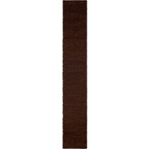 Unique Loom Solo Solid Shag Collection Modern Plush Chocolate Brown Runner Rug (2' 6 x 16' 5)