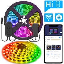 DreamColor 16.4ft LED Strip Lights, Govee WiFi Wireless Smart Light Strip Works with Alexa, Google Assistant Phone Controlled RGB Color Changing Light Sync to Music, Android iOS (Not Support 5G WiFi)