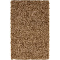 Unique Loom Solo Solid Shag Collection Modern Plush Sandy Brown Area Rug (3' 3 x 5' 3)