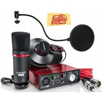 Focusrite Scarlett Solo Studio USB Audio Interface Bundle with Pop Filter, XLR Cable and Polishing Cloth
