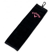 Callaway Golf 2018 Uptown Towel, Black/ Coral, 16" x 21"