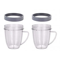 NutriBullet Replacement for Nutribullet Cups 18oz with Comfort Handel and Screw off Lip Ring, Fits Nutribullet 600W 900W Blenders(Pack of 2)
