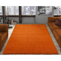 Ottomanson Soft Cozy Color Solid Shag Area Rug Contemporary Living and Bedroom Soft Shag Area Rug, Orange, 3'3" L X 4'7" W