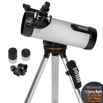 Celestron - 114LCM Computerized Newtonian Telescope - Telescopes for Beginners - 2 Eyepieces - Full-Height Tripod - Motorized Altazimuth Mount - Large 114mm Newtonian Reflector