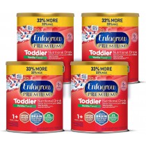 Enfagrow Premium Toddler Nutritional Drink, Vanilla Flavor, Omega-3 DHA for Brain Support, Prebiotics & Vitamins for Immune Health, Non-GMO, Powder Can, 32 Oz, Pack of 4