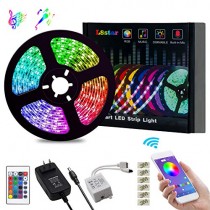LED Strip Lights, L8star Color Changing Rope Lights 16.4ft SMD 5050 RGB Light Strips with Bluetooth Controller Sync to Music Apply for TV, Bedroom, Party and Home Decoration (16.4ft)