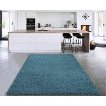 Sweet Home Stores Cozy Shag Collection Turquoise Solid Shag Rug Contemporary Living & Bedroom Soft Shaggy Area Rug, Blue