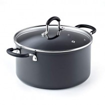 Cook N Home 02634 6QT/24CM Anodized Nonstick Casserole, 6Quarts, Black