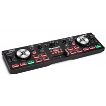 Numark DJ2GO2 Touch – Compact 2 Deck USB DJ Controller For Serato DJ with a Mixer / Crossfader, Audio Interface and Touch Capacitive Jog Wheels 