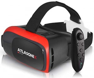 VR Headset Compatible with iPhone and Android Phones | Bonus: Remote Control for Android Smartphones | 3D Virtual Reality Goggles with Controller | Adjustable VR Glasses - Gift for Kids and Adults