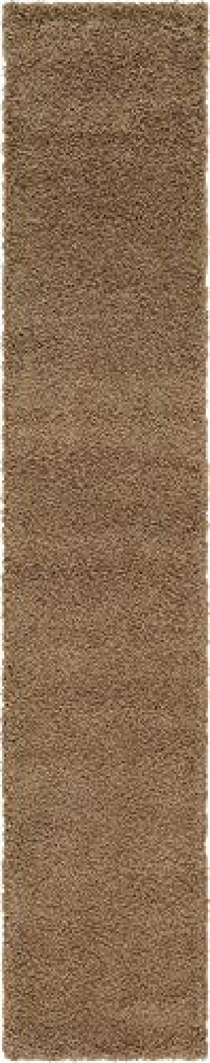 Unique Loom Solo Solid Shag Collection Modern Plush Sandy Brown Runner Rug (2' 6 x 13' 0)