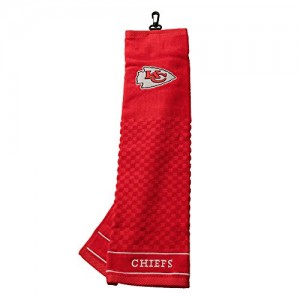 Team Golf NFL Kansas City Chiefs Embroidered Golf Towel, Checkered Scrubber Design, Embroidered Logo