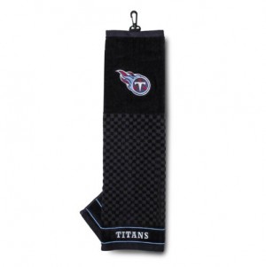 Team Golf NFL Tennessee Titans Embroidered Golf Towel, Checkered Scrubber Design, Embroidered Logo
