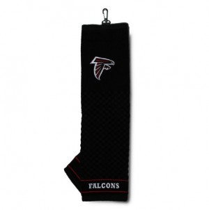 Team Golf NFL Atlanta Falcons Embroidered Golf Towel, Checkered Scrubber Design, Embroidered Logo