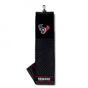 Team Golf NFL Houston Texans Embroidered Golf Towel, Checkered Scrubber Design, Embroidered Logo