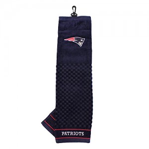 Team Golf NFL New England Patriots Embroidered Golf Towel, Checkered Scrubber Design, Embroidered Logo