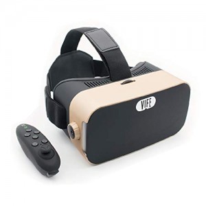 VIFE, Virtual Reality Headset,3D VR Glasses for Mobile Games and Video & Movies,with Bluetooth Remote Controller,Compatible 3.5-6.5 inch iPhone/Android Phone,Including iPhone,Samsung, LG,etc(Gold)
