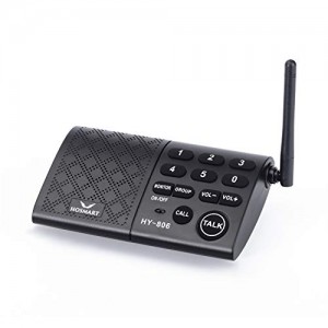 Hosmart Portable Wireless Intercom System,1/2Mile 6-Channel Security Wireless Intercom System for Home or Office [1 Station Black] (Battery is not Included)