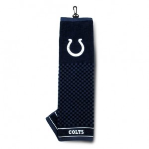 Team Golf NFL Indianapolis Colts Embroidered Golf Towel, Checkered Scrubber Design, Embroidered Logo