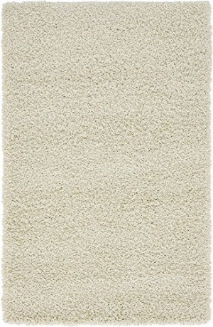 Unique Loom Solo Solid Shag Collection Modern Plush Pure Ivory Area Rug (3' 3 x 5' 3)