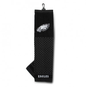 Team Golf NFL Philadelphia Eagles Embroidered Golf Towel, Checkered Scrubber Design, Embroidered Logo