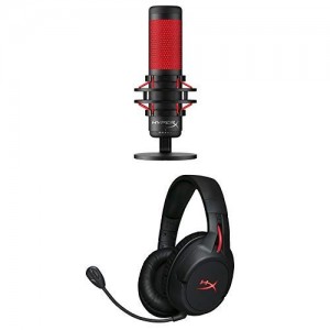 HyperX QuadCast - USB Condenser Gaming Microphone and HyperX Cloud Flight - Wireless Gaming Headset