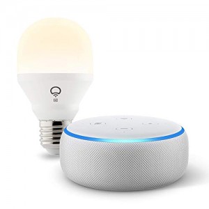 Echo Dot (3rd Gen) Sandstone Bundle with LIFX Wi-Fi Smart Bulb