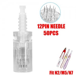 Beautyyuan 50pcs Tattoo Needles Cartridges for N2/M5/M7 Dr.Pen Permanent Makeup Tattoo Pen (12 Bayonet Slot)
