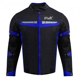 HWK Mesh Motorcycle Jacket Riding Air Motorbike Jacket Biker CE Armored Breathable (XXX-Large, Blue)