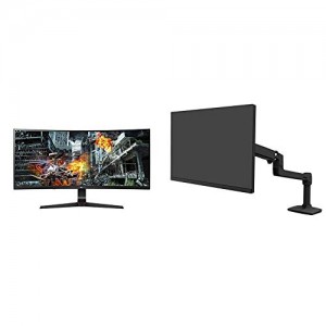 LG 34GL750-B 34 inch 21: 9 Ultragear Curved Wfhd (2560 X 1080) Gaming Monitor with Ergotron Mounting Arm for Monitor - 34" Screen Support - 24.91 Lb Load Capacity - Matte Black Bundle