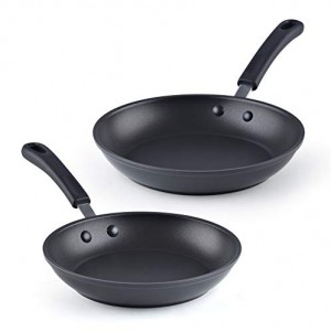 Cook N Home 02636 8"/9.5" Anodized Nonstick Saute Fry Pan 2 Piece set, Black